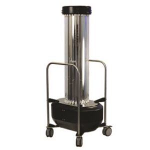 Mobile UV sterilizer Malaysia with stainless steel body and wheels for easy room disinfection